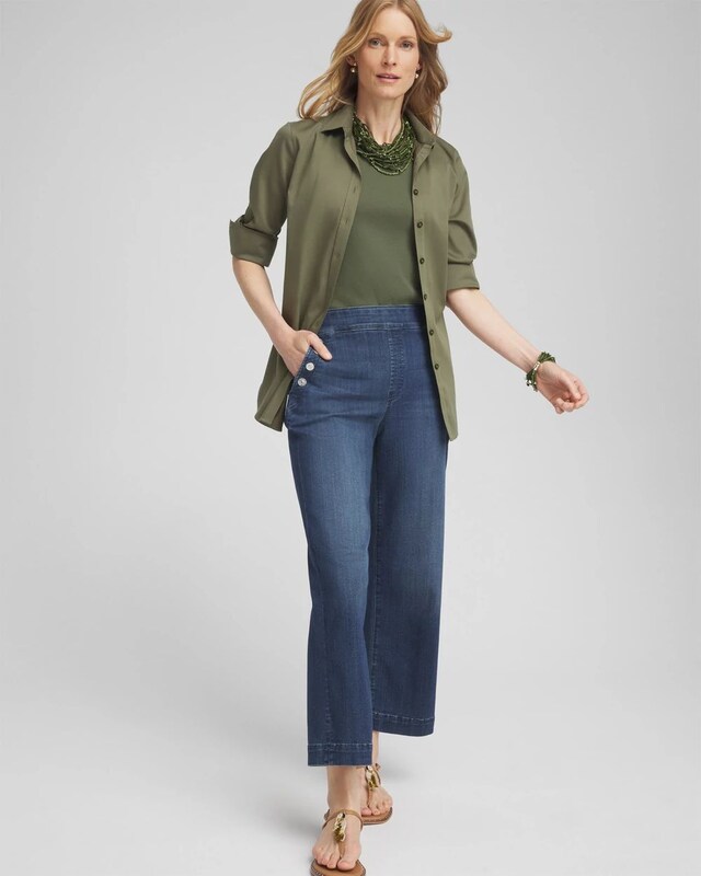 No Iron Stretch 3/4 Sleeve Shirt - image 2